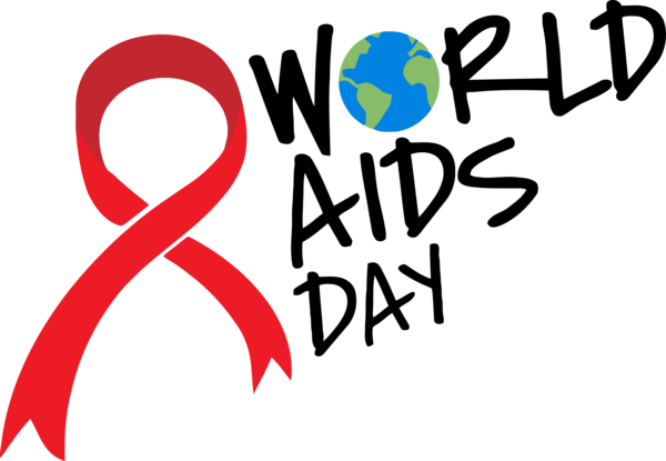 Transparent World AIDS Day Text Font Logo for Red Ribbon for World Aids Day