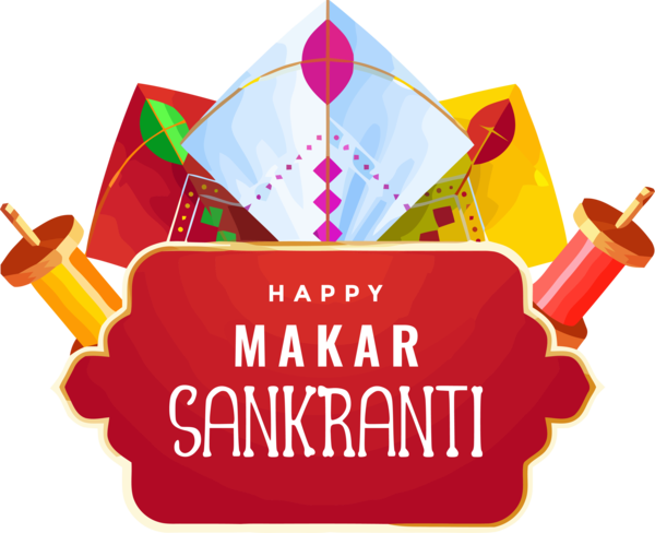 Transparent Makar Sankranti Logo Font Label for Makar Sankranti Calligraphy for Makar Sankranti