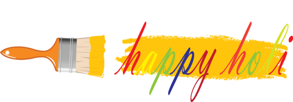 Transparent Holi Text Yellow Font for Happy Holi for Holi