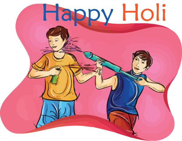 Transparent Holi Cartoon Sharing for Happy Holi for Holi