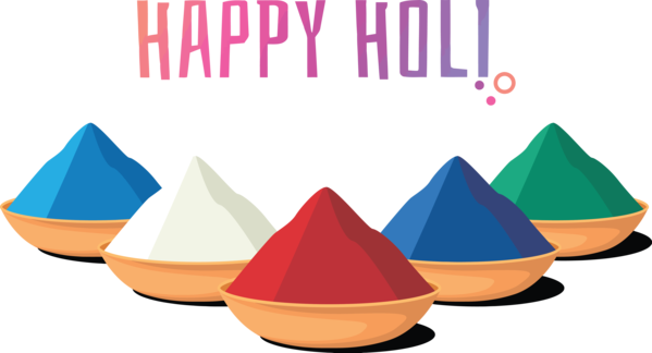 Transparent Holi Cone Font for Happy Holi for Holi