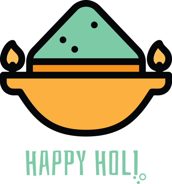 Transparent Holi Logo Sign for Happy Holi for Holi