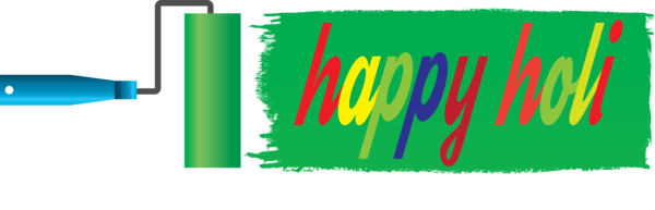 Transparent Holi Green Text Font for Happy Holi for Holi