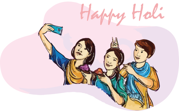 Transparent Holi Cartoon Happy Drawing for Happy Holi for Holi