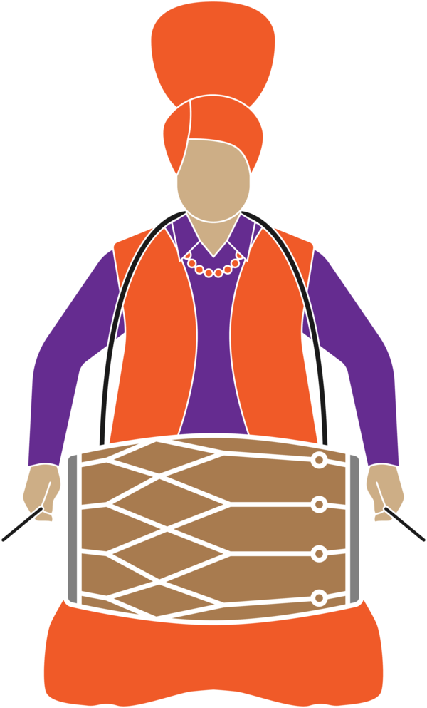 Transparent Lohri Drum Hand drum Membranophone for Happy Lohri for Lohri
