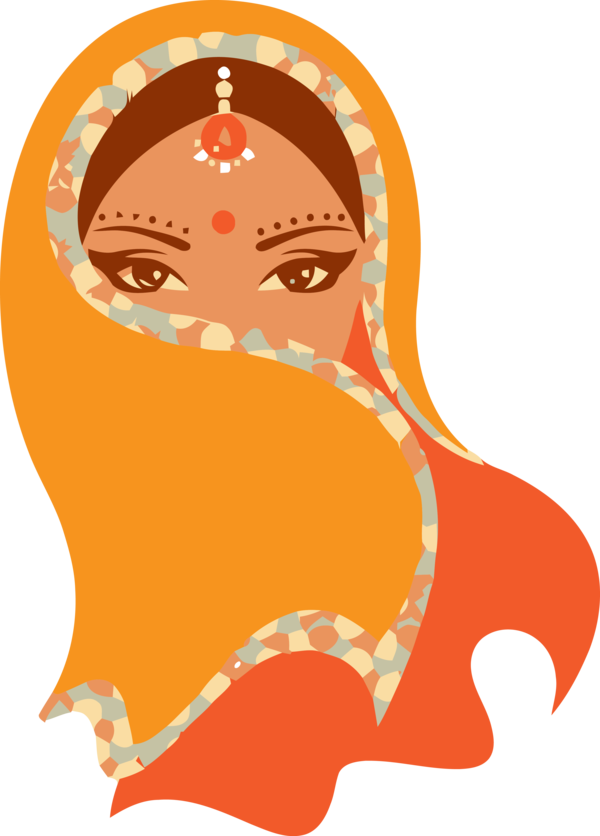 Transparent Lohri Nose Face Orange for Happy Lohri for Lohri