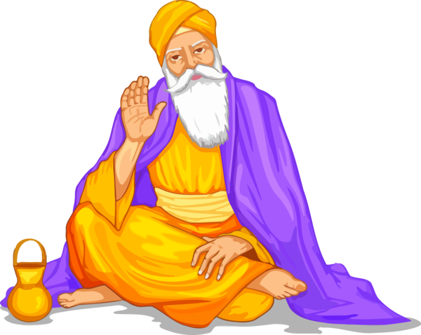 Transparent Lohri Cartoon Guru Kneeling for Happy Lohri for Lohri