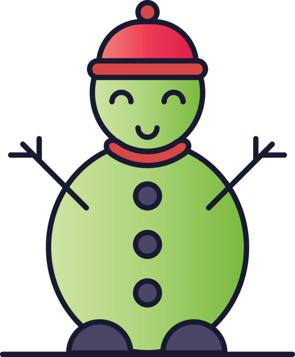 Transparent Christmas Cartoon Green Line for Snowman for Christmas