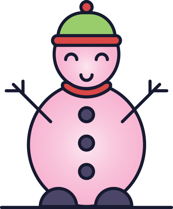 Transparent Christmas Pink Cartoon Line for Snowman for Christmas