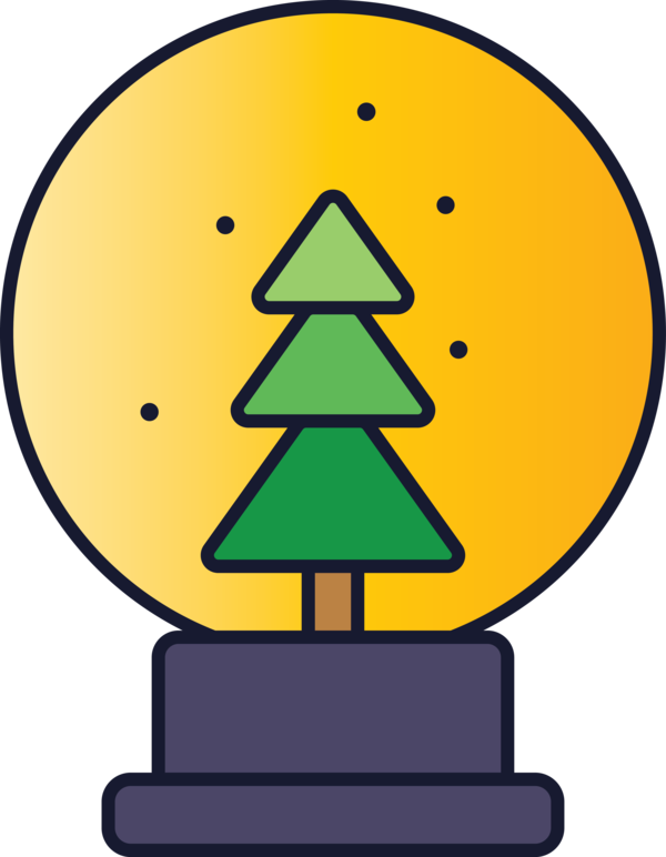 Transparent Christmas Yellow Line Sign for Snow Globe for Christmas