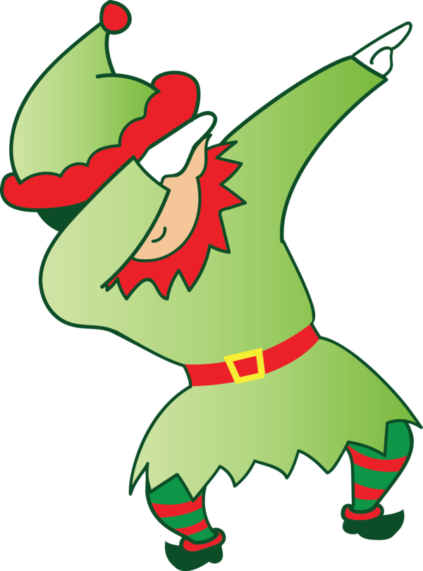 Transparent Christmas Cartoon Green Plant for Elf for Christmas
