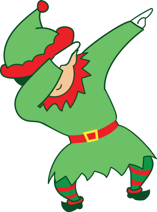 Transparent Christmas Green Cartoon Plant for Elf for Christmas