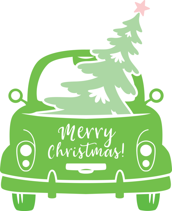 Transparent Christmas Green Vehicle Line art for Merry Christmas for Christmas
