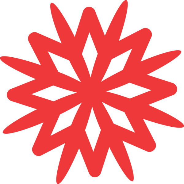 Transparent Christmas Red Symmetry for Snowflake for Christmas