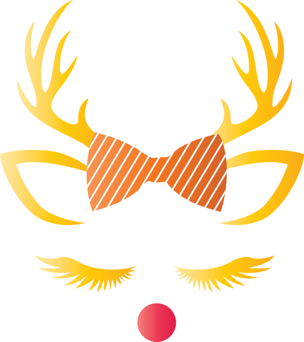 Transparent Christmas Yellow Orange Line for Reindeer for Christmas