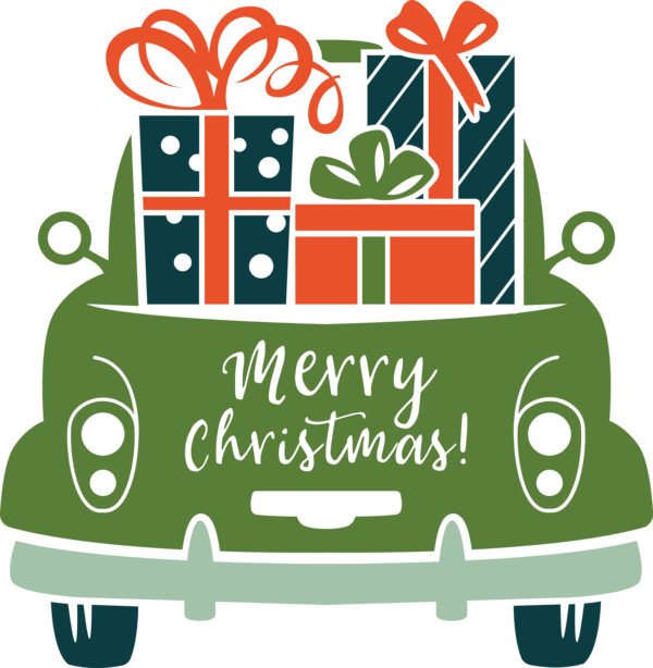 Transparent Christmas Green Vehicle for Merry Christmas for Christmas