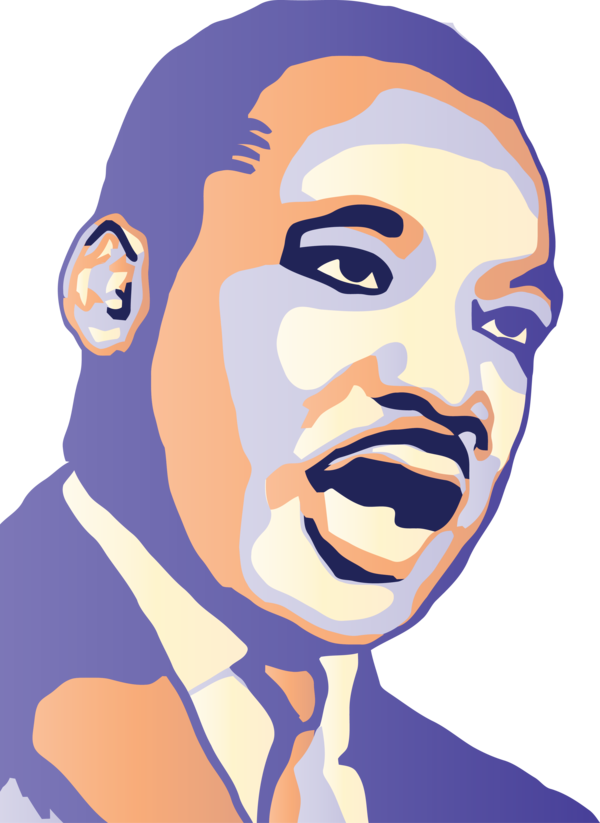 Transparent Martin Luther King Jr. Day Face Head Cheek for MLK Day for Martin Luther King Jr Day