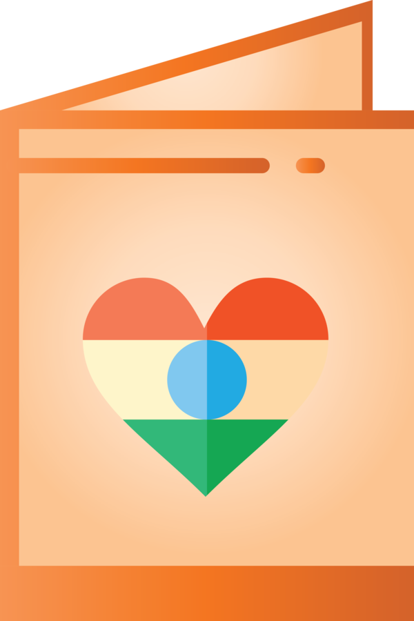 Transparent India Republic Day Orange Line Heart for Happy India Republic Day for India Republic Day