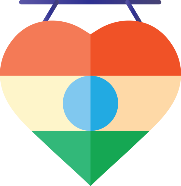 Transparent India Republic Day Line Heart Symmetry for Happy India Republic Day for India Republic Day