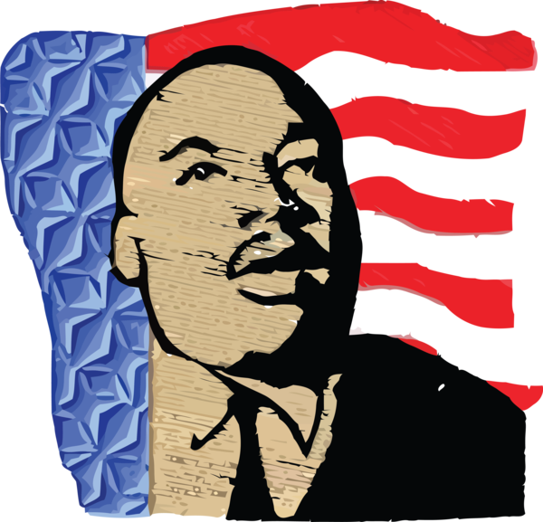 Transparent Martin Luther King Jr. Day Head Forehead for MLK Day for Martin Luther King Jr Day