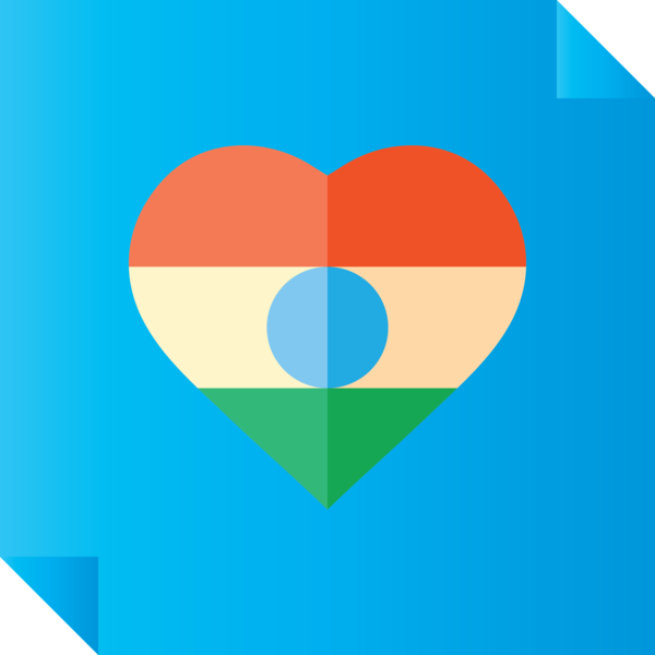 Transparent India Republic Day Heart Azure Line for Happy India Republic Day for India Republic Day