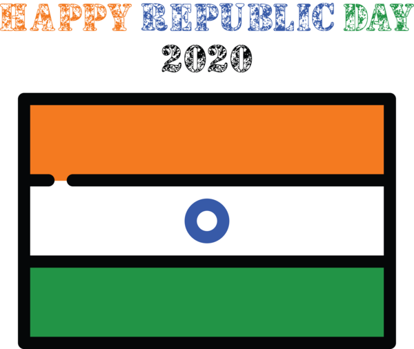 Transparent India Republic Day Line Rectangle Font for Happy India Republic Day for India Republic Day