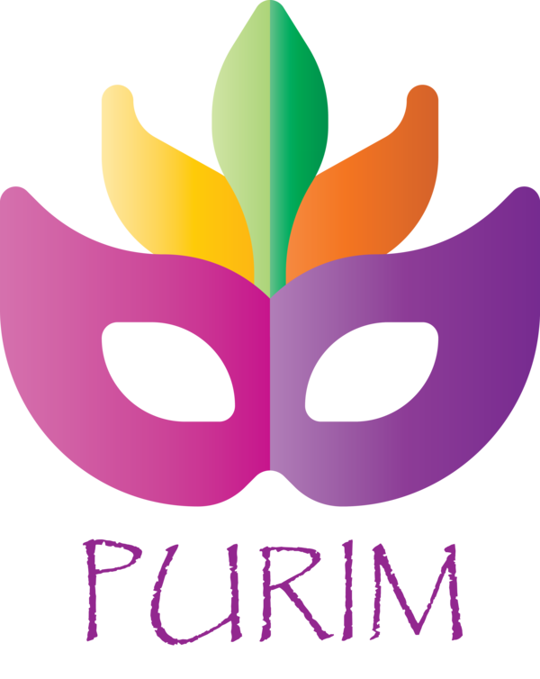 Transparent Purim Logo Mardi Gras Costume for Happy Purim for Purim