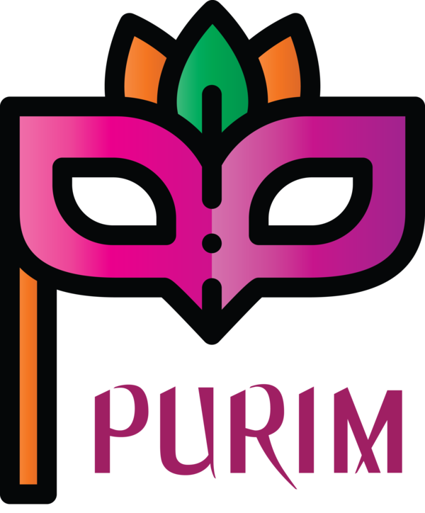 Transparent Purim Logo for Happy Purim for Purim