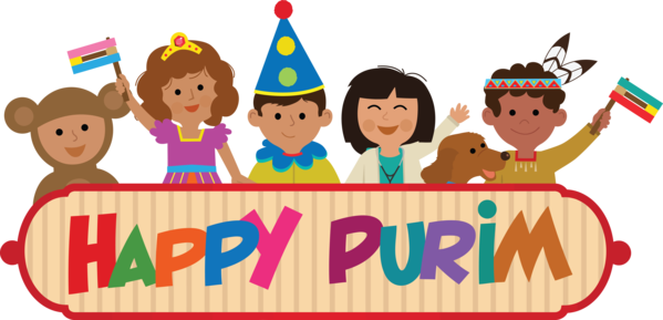 Transparent Purim Cartoon Sharing Fun for Happy Purim for Purim