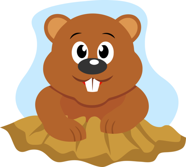 Transparent Groundhog Day Cartoon Brown bear Animal figure for Groundhog for Groundhog Day