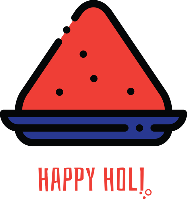 Transparent Holi Triangle for Happy Holi for Holi