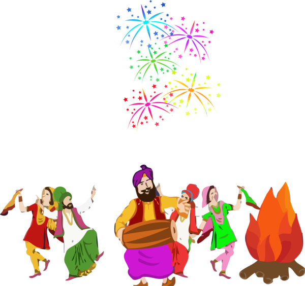 Transparent Lohri Celebrating for Happy Lohri for Lohri