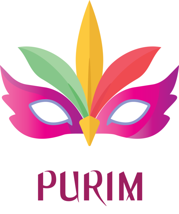 Transparent Purim Logo Plant Mardi Gras for Happy Purim for Purim