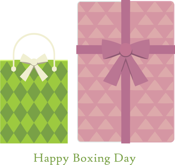 Transparent Boxing Day Green Pink Bag for Happy Boxing Day for Boxing Day