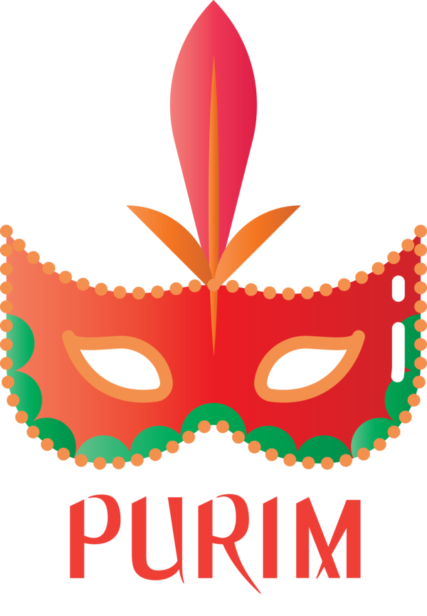 Transparent Purim Mask Mardi Gras Logo for Happy Purim for Purim