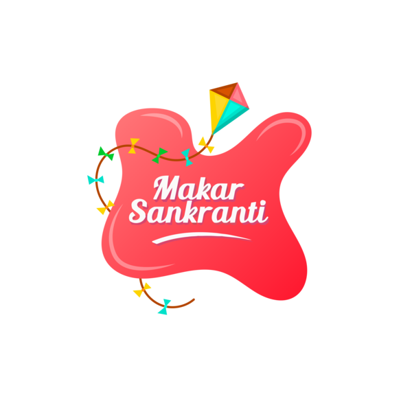 Transparent Makar Sankranti Logo Text Font for Makar Sankranti Calligraphy for Makar Sankranti