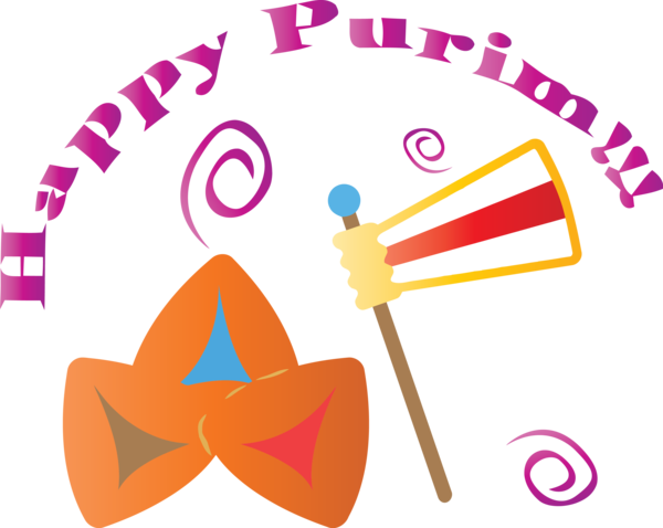 Transparent Purim Text Line Font for Happy Purim for Purim