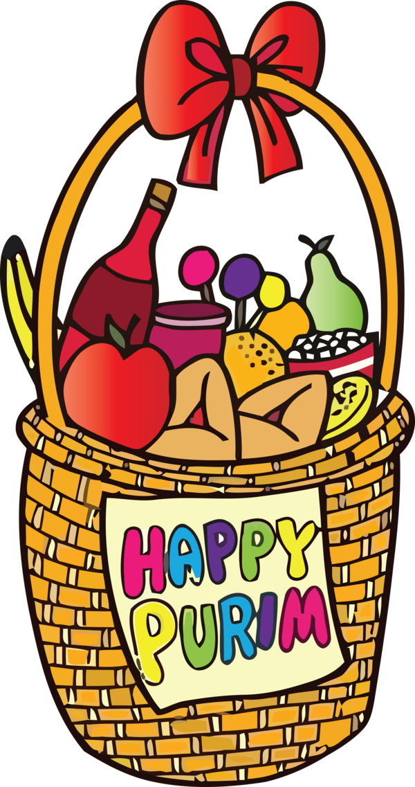 Transparent Purim Basket Storage basket Gift basket for Happy Purim for Purim