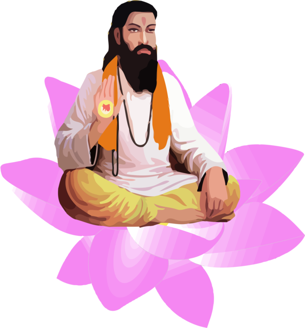 Transparent Guru Ravidas Jayanti Yoga Pink Meditation for Guru Ravidas for Guru Ravidas Jayanti