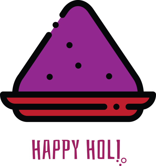 Transparent Holi Triangle for Happy Holi for Holi