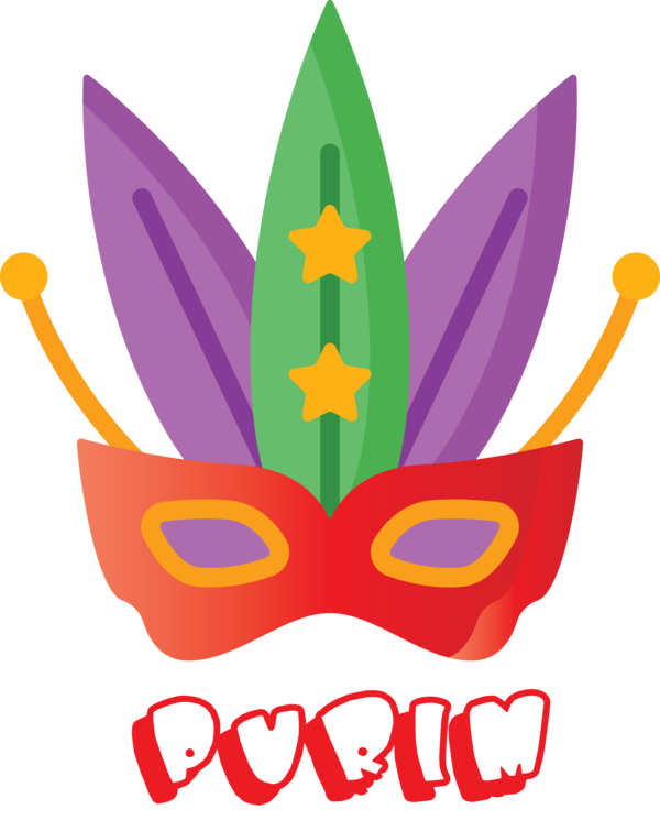 Transparent Purim Logo Costume accessory for Happy Purim for Purim