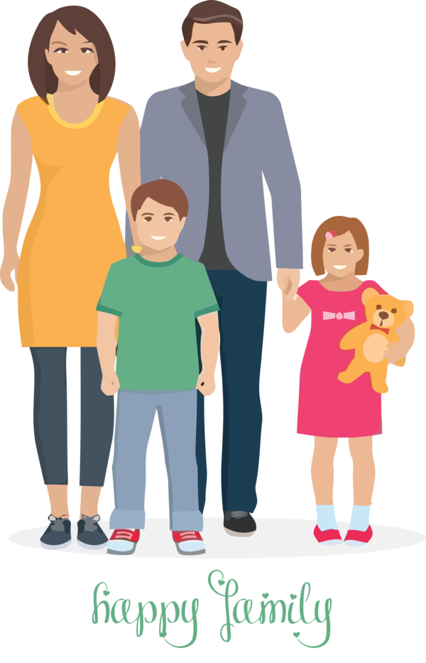 Transparent Family Day People Cartoon Standing for Happy Family Day for Family Day