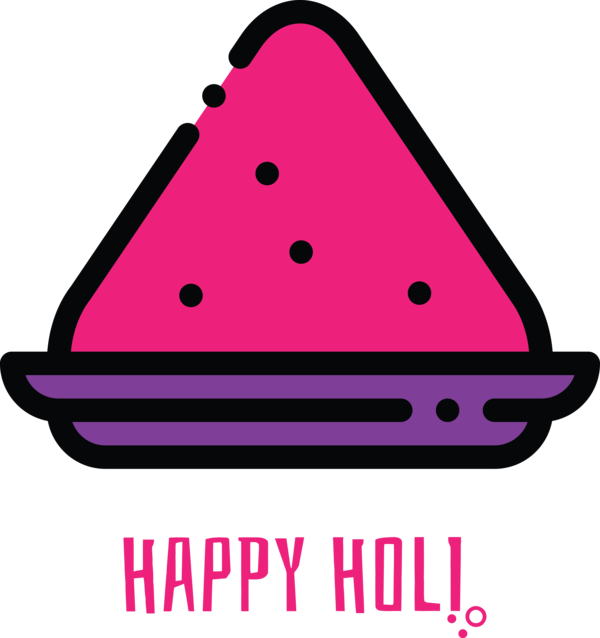 Transparent Holi Pink Triangle for Happy Holi for Holi