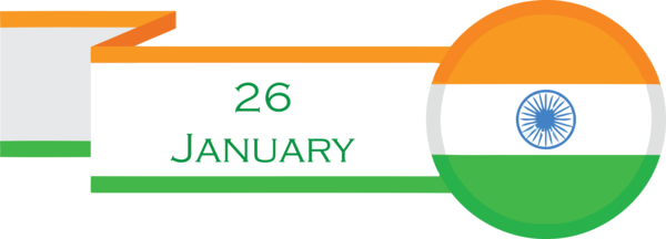 Transparent India Republic Day Green Text Line for Happy India Republic Day for India Republic Day