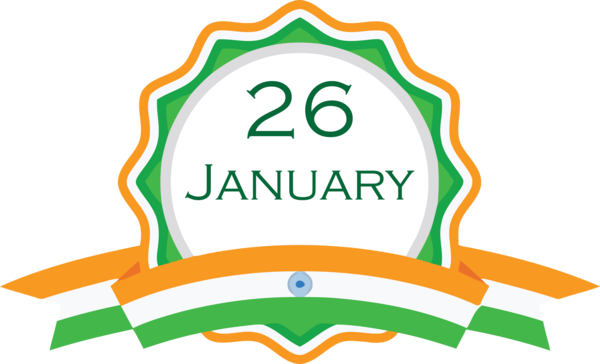 Transparent India Republic Day Green Logo Label for Happy India Republic Day for India Republic Day