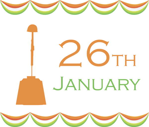 Transparent India Republic Day Orange Font Text for Happy India Republic Day for India Republic Day