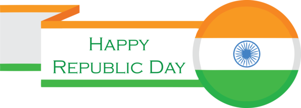 Transparent India Republic Day Green Text Yellow for Happy India Republic Day for India Republic Day