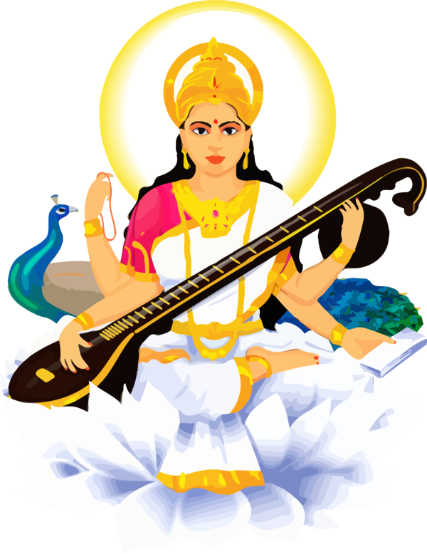 Transparent Vasant Panchami Musical instrument Indian musical instruments Cartoon for Happy Vasant Panchami for Vasant Panchami