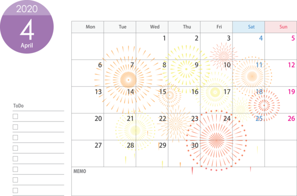Transparent New Year Text Line Circle for Printable 2020 Calendar for New Year