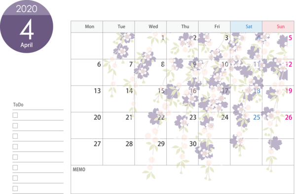Transparent New Year Text Line Pattern for Printable 2020 Calendar for New Year